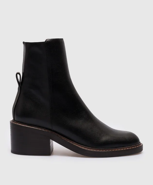 Brunello Cucinelli Stivali in pelle nera MZTLC2585
