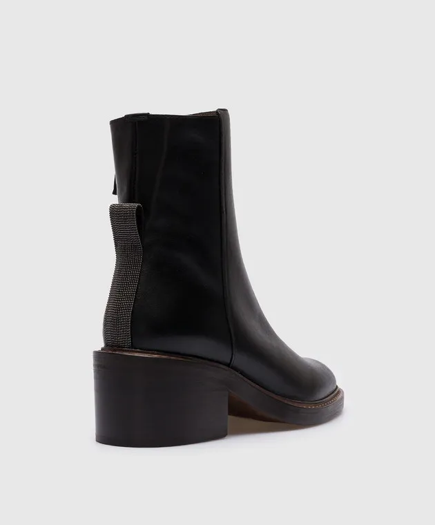 Brunello Cucinelli Stivali in pelle nera MZTLC2585