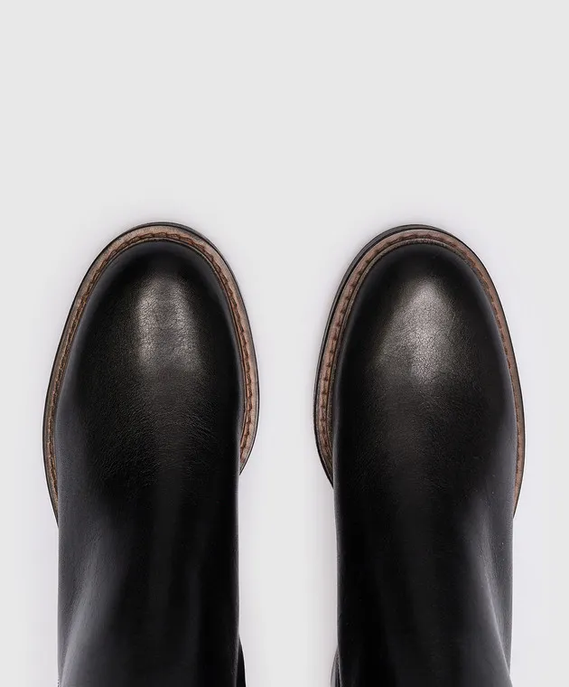 Brunello Cucinelli Stivali in pelle nera MZTLC2585