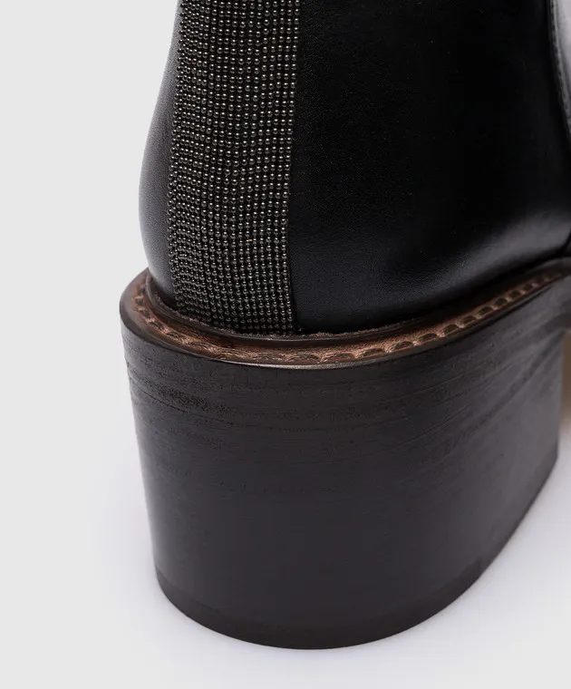 Brunello Cucinelli Stivali in pelle nera MZTLC2585