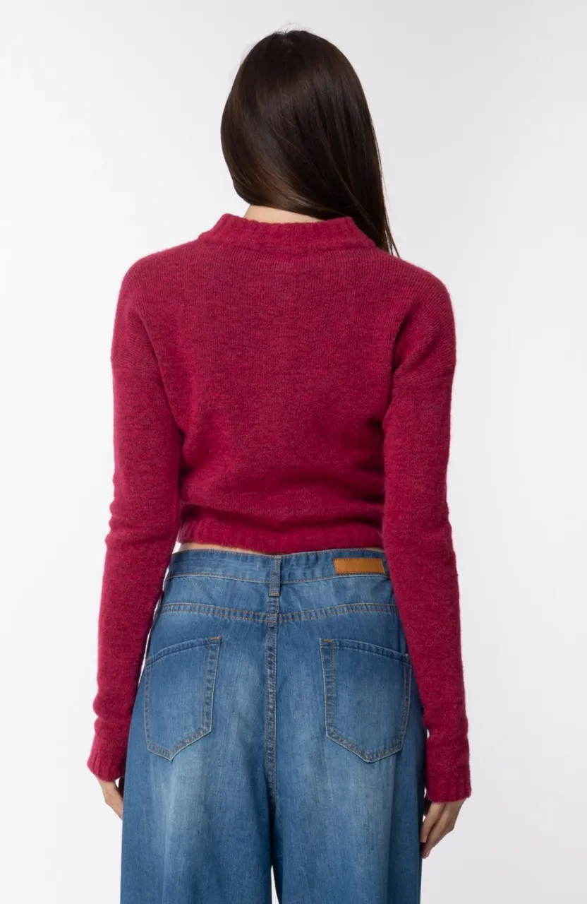 Cardigan con ricamo MAGENTA