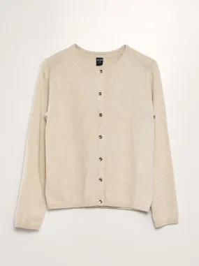 Cardigan in maglia fine - BEIGE
