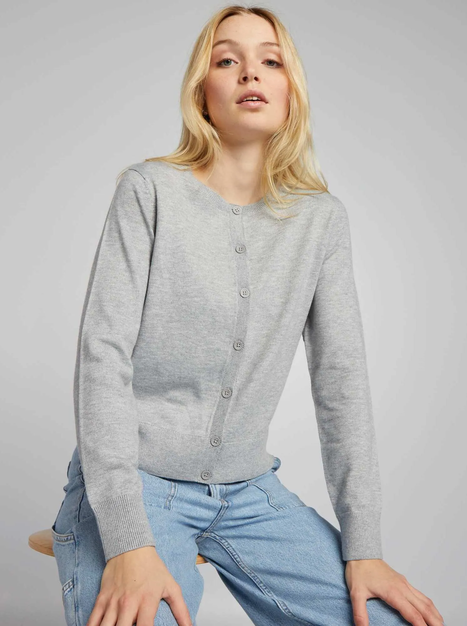 Cardigan maniche lunghe - GRIGIO