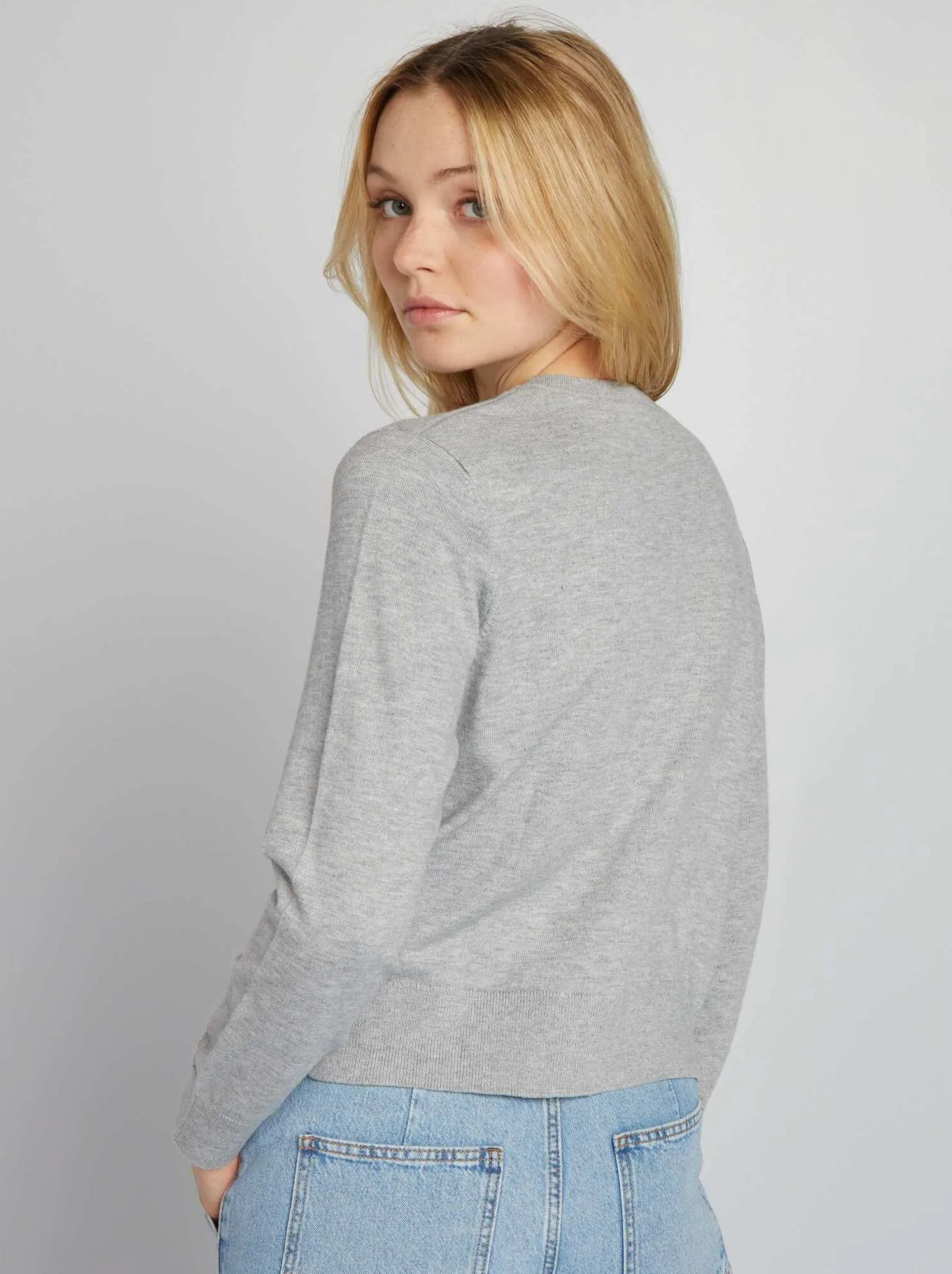 Cardigan maniche lunghe - GRIGIO