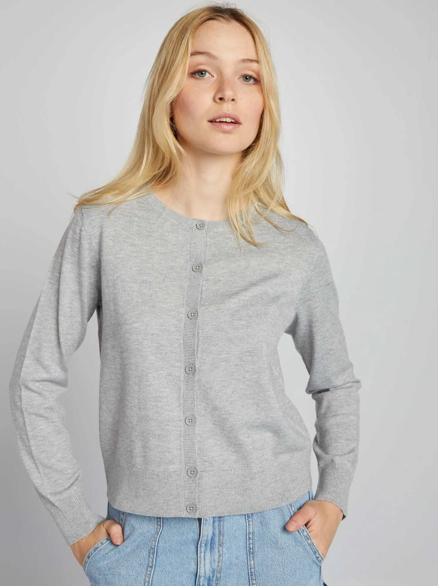 Cardigan maniche lunghe - GRIGIO
