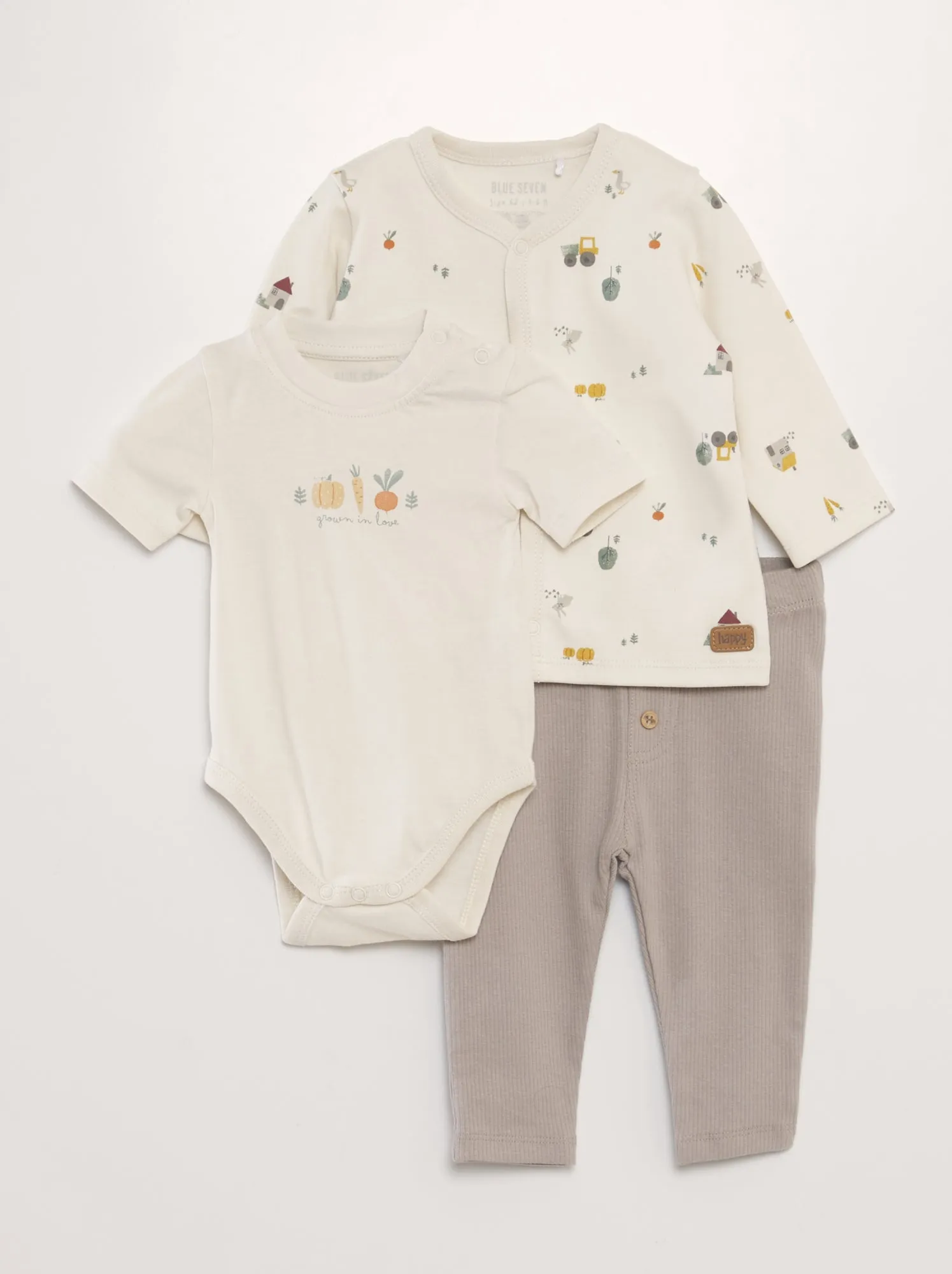 Completo Body, cardigan et legging - 3 pezzi - BEIGE