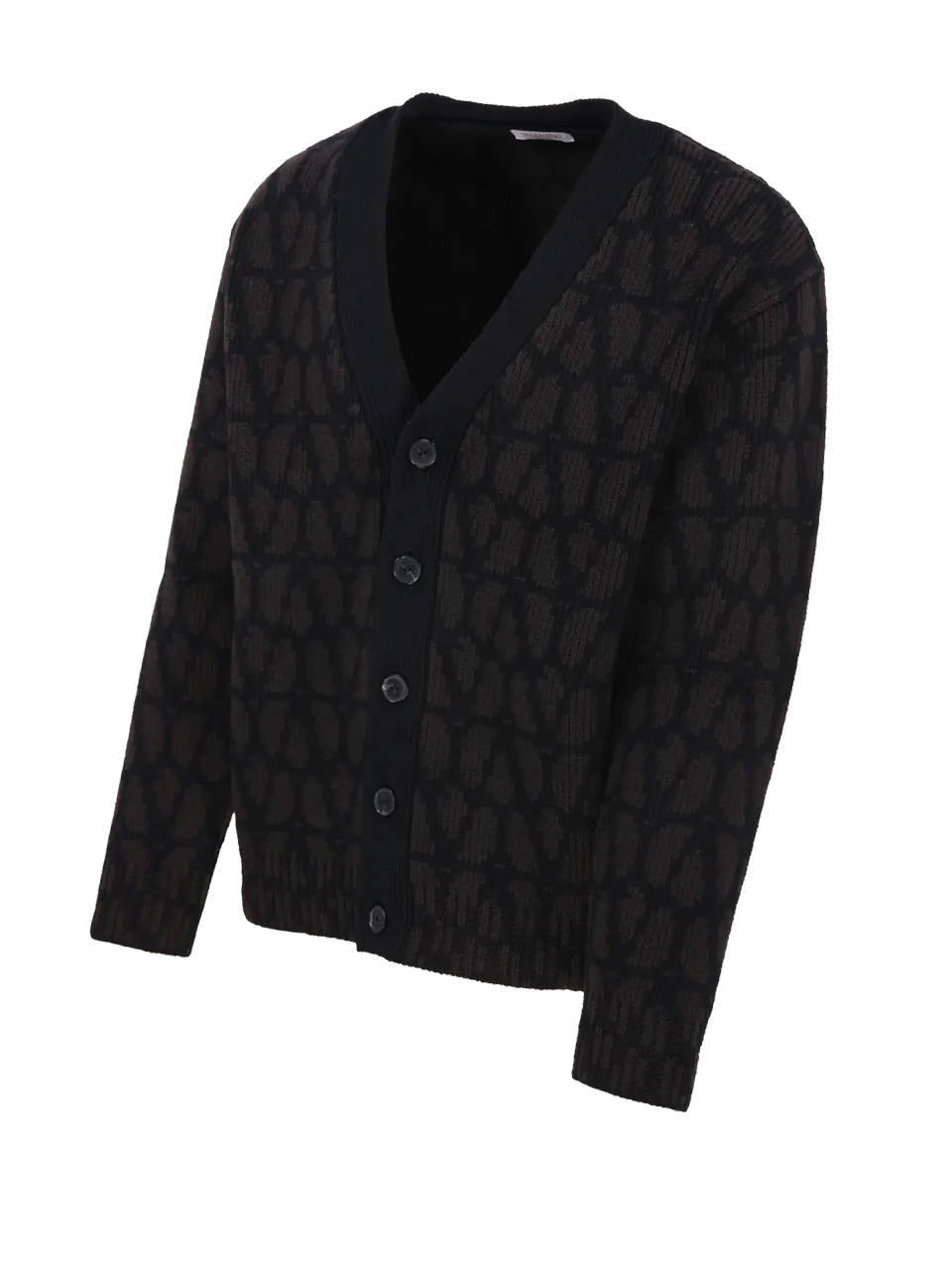 MEN VALENTINO BROWN VIRGIN WOOL CARDIGAN