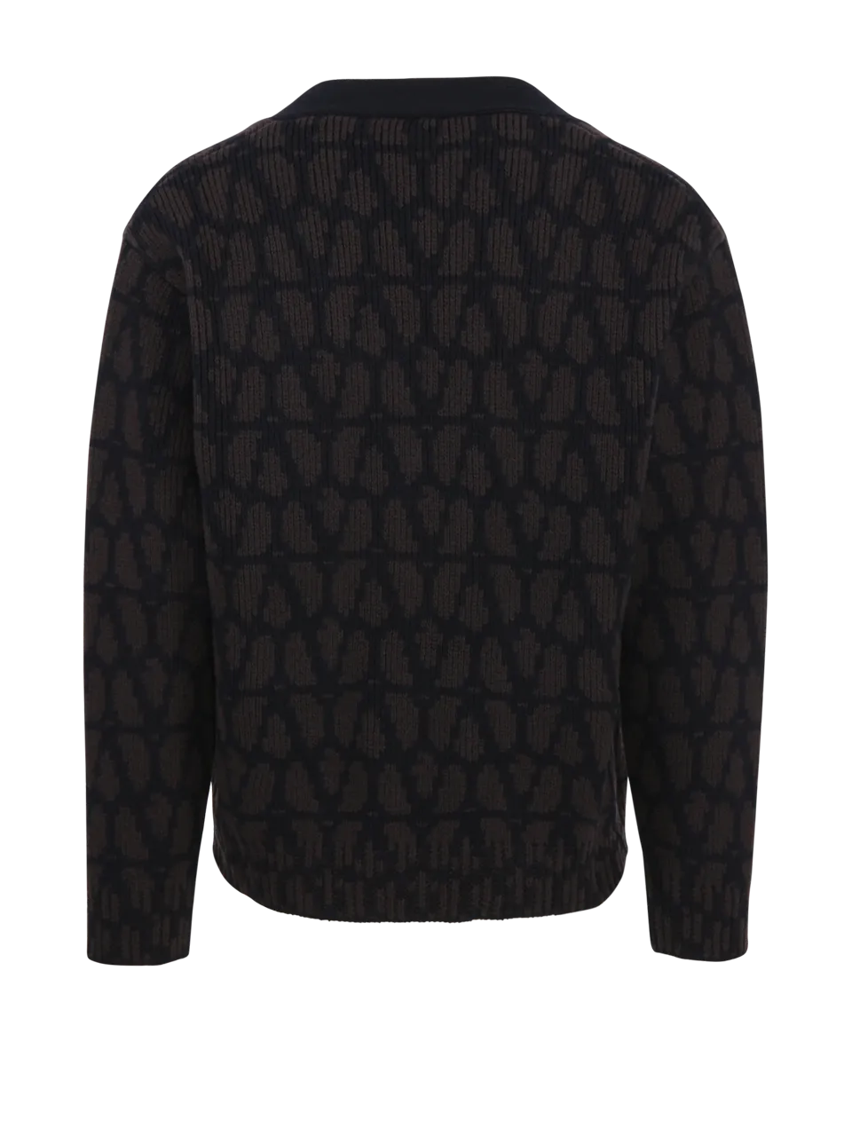 MEN VALENTINO BROWN VIRGIN WOOL CARDIGAN