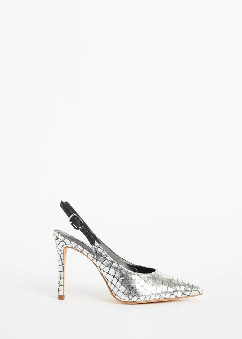 Slingback in pelle
