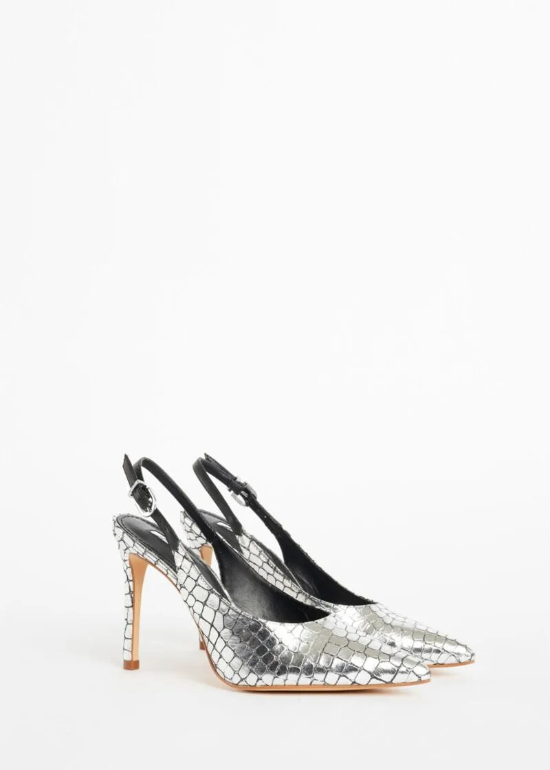 Slingback in pelle