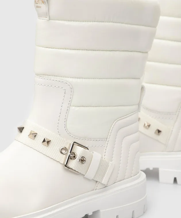 Valentino Stivali in pelle con logo Rockstud WW2S0CX2HTQ